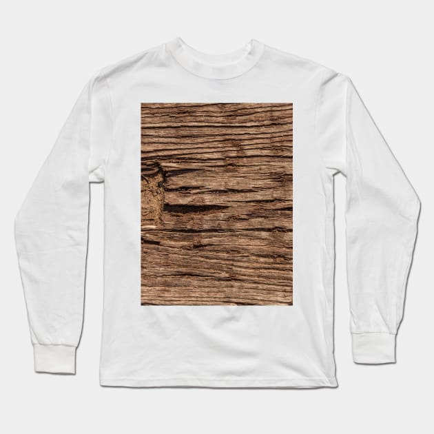 Rustic Country Barn Grain Wood Texture Long Sleeve T-Shirt by UniqueMe